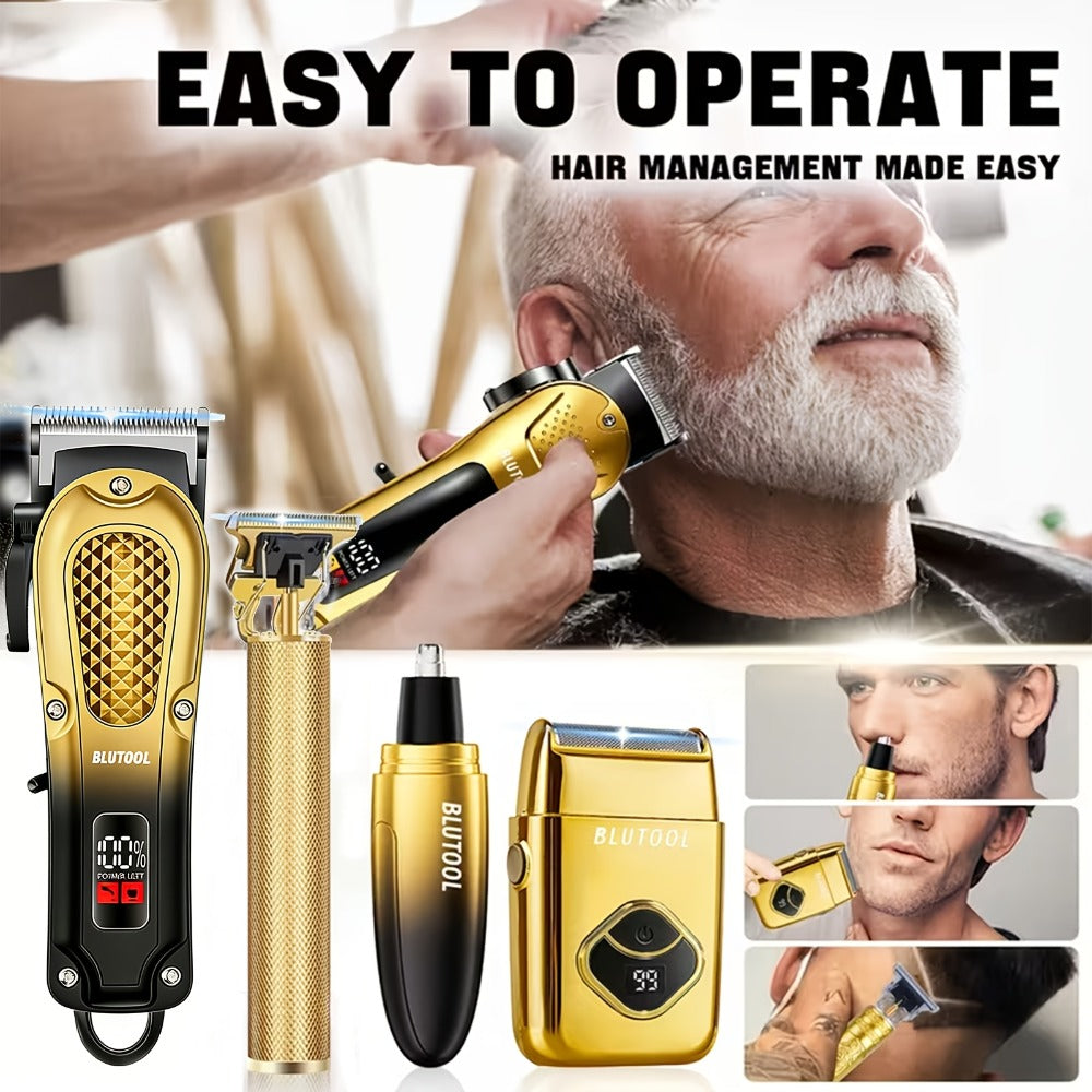 Multi-Piece Hair Clipper Kit for Men – USB Rechargeable Cordless Electric Trimmer Set, 2-Piece & 4-Piece Home Travel Barber Tool, Black Blue Gold Grooming Gift - product image 15