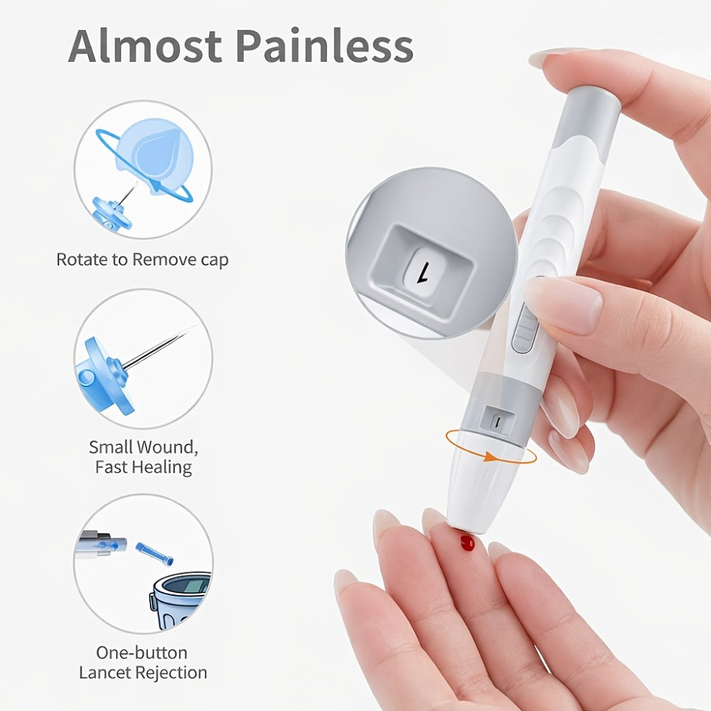 Blood Glucose Meter Kit FDA Cleared | 50 Test Strips + 50 Needles | Large Display 5-Second Results No Coding | USB Rechargeable Battery | Home & Travel Diabetes Monitor Unisex - product image 2