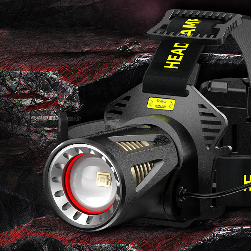 XHP360 Rechargeable Headlamp 3 Modes Sensor 90° Tilt Power Bank Type-C 3x18650 Zoomable Head Torch for Fishing Camping Hiking - product image 3