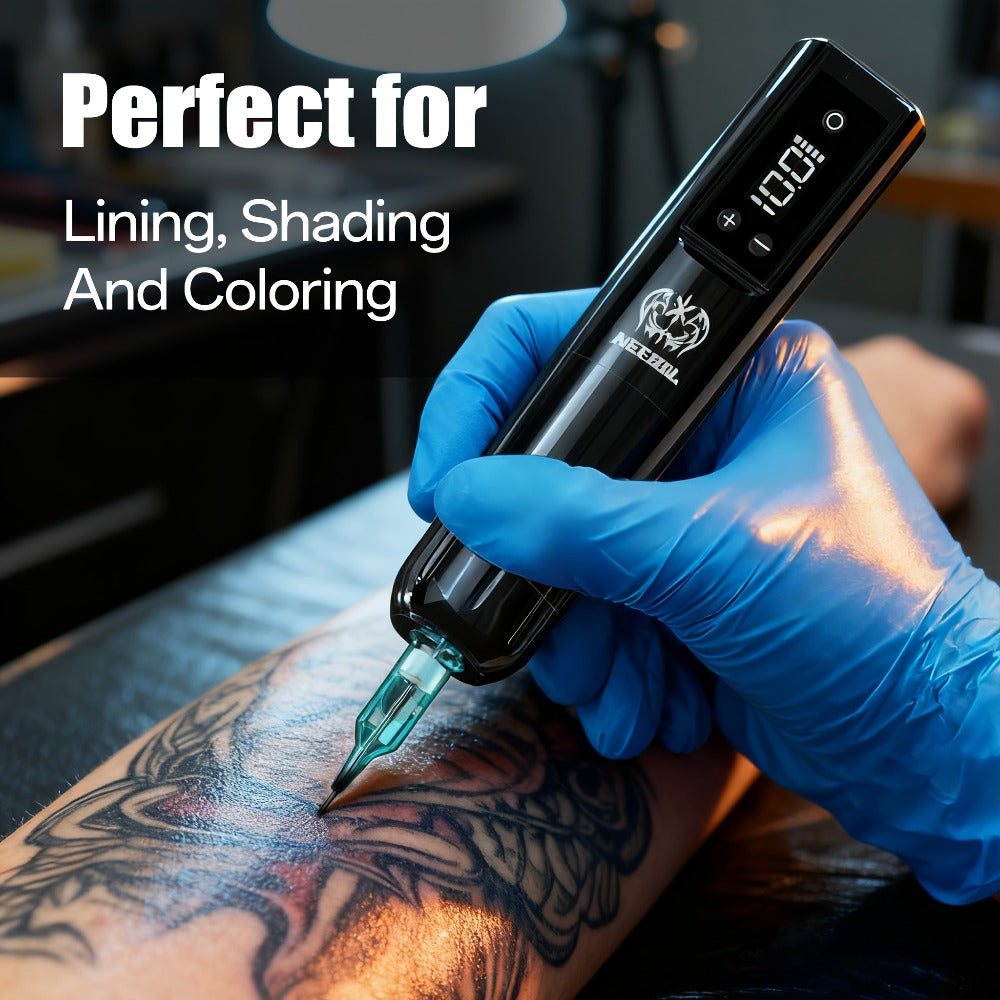 Cordless Tattoo Pen Machine Neebol Wireless Rotary Tattoo Gun with LCD Screen Display Lightweight Upgraded Design Cartridge Needle Compatible for Beginners & Professional Tattoo Ar - product image 10