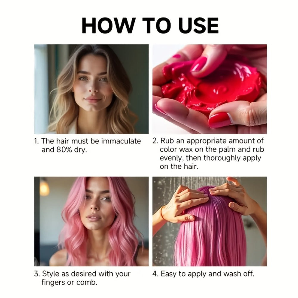 Instant Color Hair Wax 10 Shades – Temporary Hair Dye Wax Strong Hold Styling for Parties, Cosplay, Festivals & Halloween, Easy Wash Out, All Hair Types, Men Women Kids - product image 18