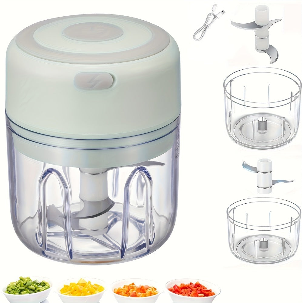 Electric Food Chopper Mini Garlic Crusher USB Rechargeable Meat Grinder 3.38oz 8.45oz Portable Wireless Kitchen Tool - product image
