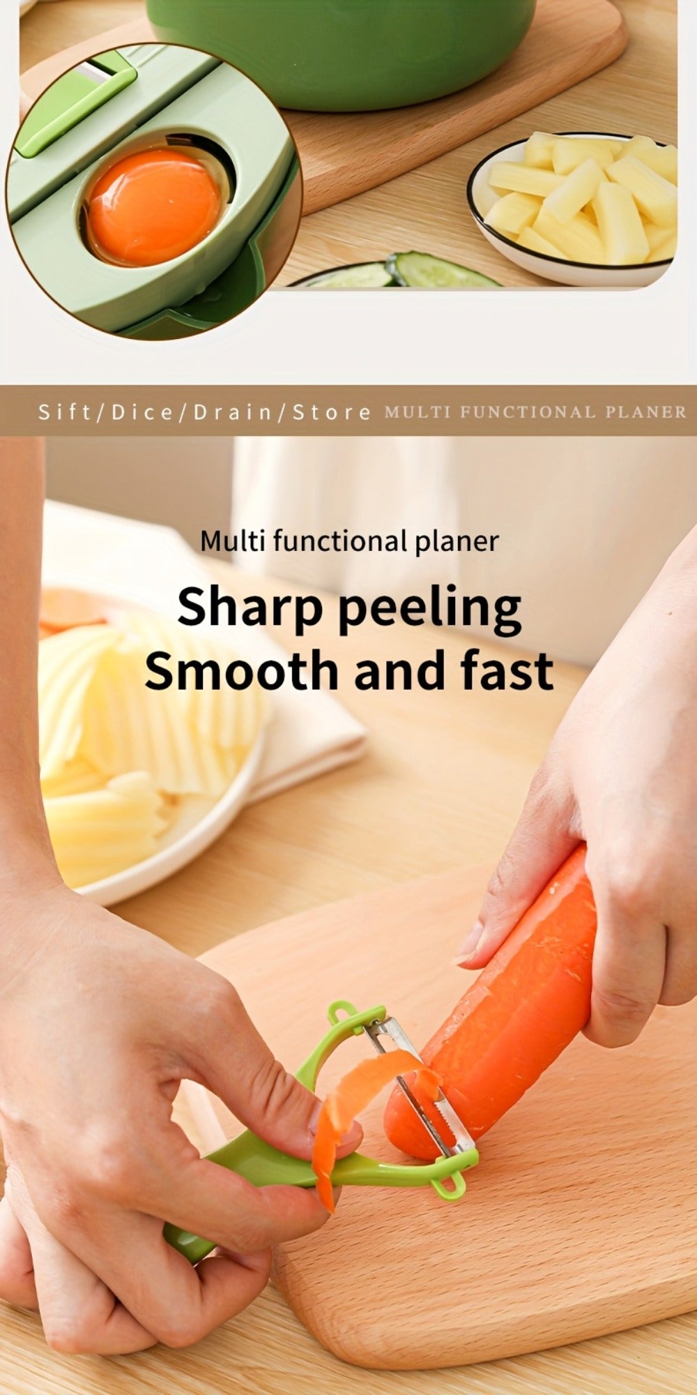 Vegetable Chopper 16-in-1 Manual Food Chopper Slicer Dicer Grater with Container – Professional Onion Potato Carrot Cutter Kitchen Tool - product image 24