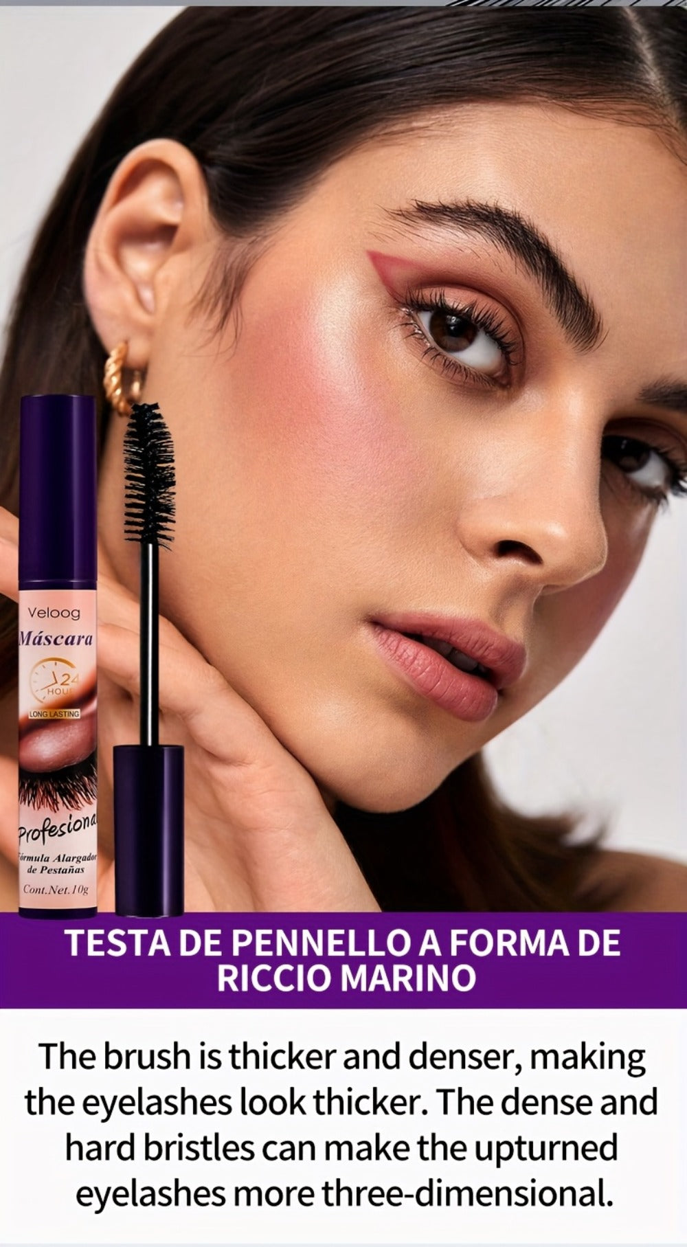 Waterproof Mascara Set 3 Piece — Lengthening Volumizing Curling Lash Mascara with Sea Urchin Spiral Conical Brush Heads, Long-Lasting Smudge-Proof Sweatproof Eye Makeup for Women - product image 13