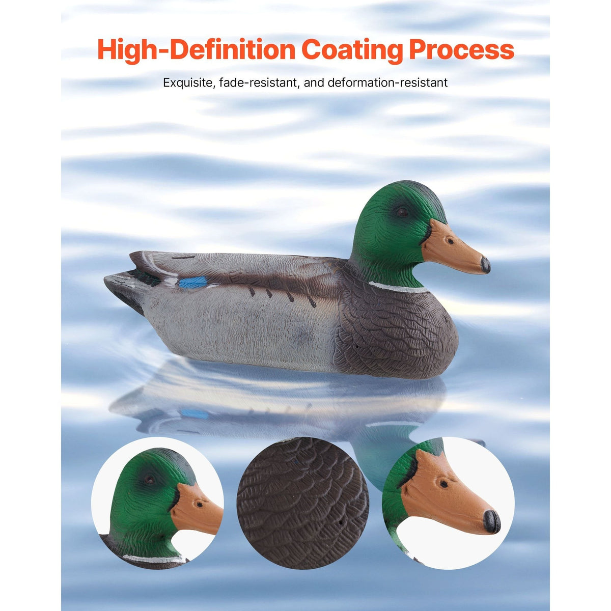 Realistic Floating Teal Decoy Set with Bionic Painting, XPE Compression Storage, 3 Male & 3 Female Ducks for Hunting, Pond Garden Yard Decoration, Flock - product image 2