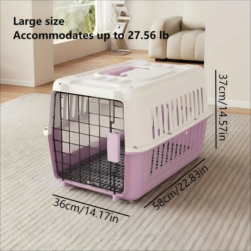 & FAA Certified Dog Cat Travel Crate, Breathable Portable Pet Carrier Box with Buckle Closure & Easy Assembly for Airplane Cabin Transport, 3 Colors 2 Sizes | Airline Approved Pet Carrier