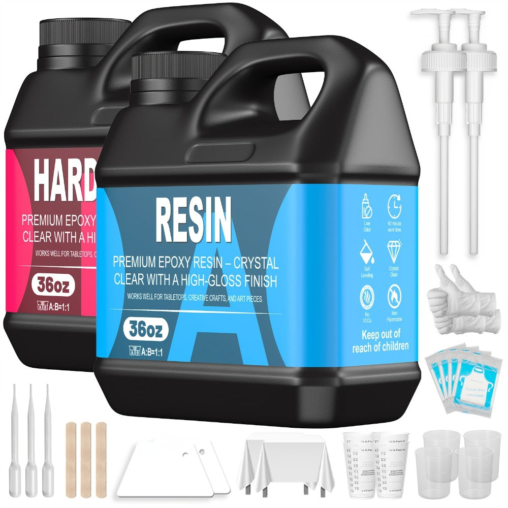 Epoxy Resin Kit Ultra Clear Bubble-Free Self-Leveling – 2-Part Casting & Coating Resin for River Tables Countertops Crafts, Yellowing-Resistant Fast Cure Formula - product image 7