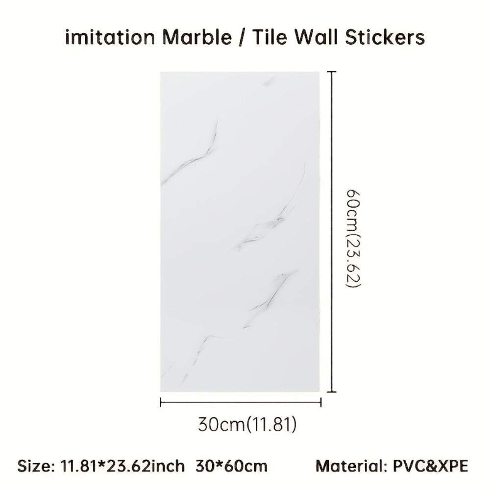 Marble Peel and Stick Wall Panels Self-Adhesive 3D Decorative Tiles - Glossy Marble Sheets for Bathroom Kitchen Living Room - Removable Vinyl Planks White Grey Black Imitation Ston - product image 12