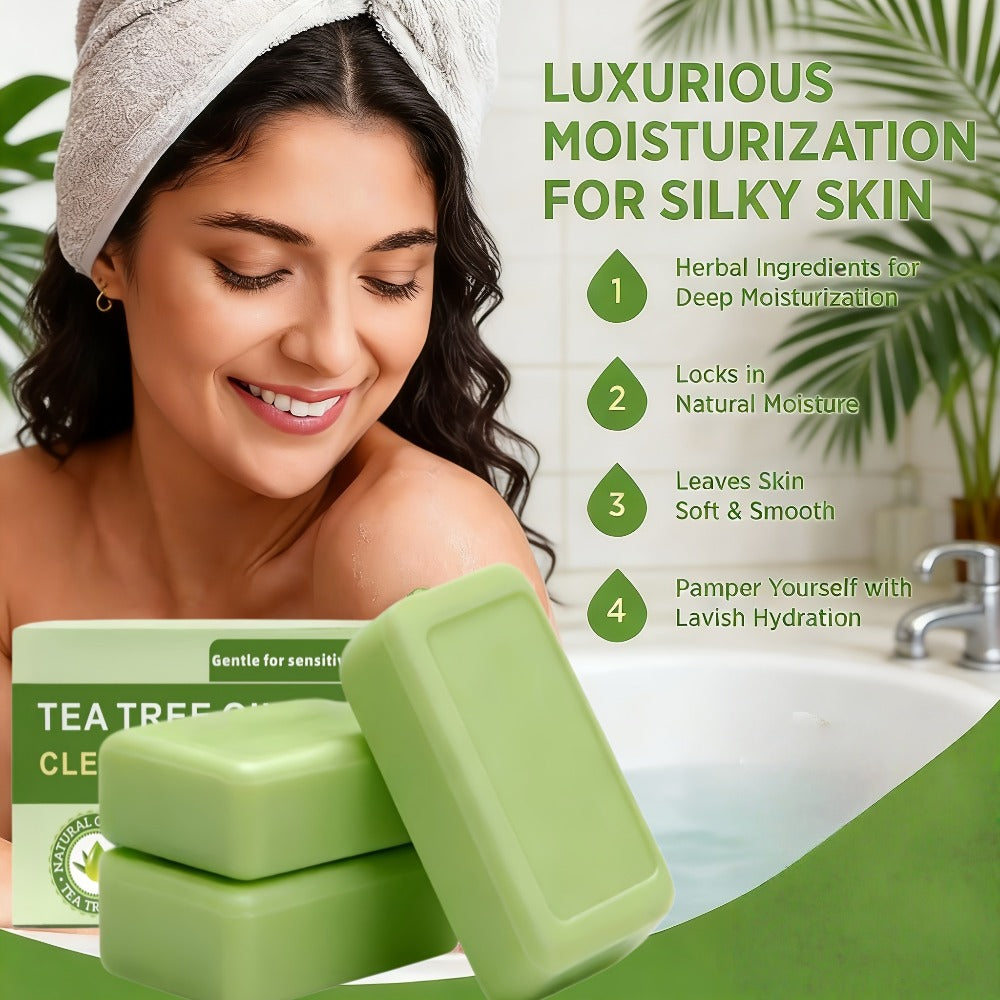 Tea Tree Bar Soap 3 Pack Handmade Plant Essence Deep Cleansing Antibacterial - Pore Purifying Natural Fragrance Face Body Wash for Acne Oily Skin All Skin Types - product image 7