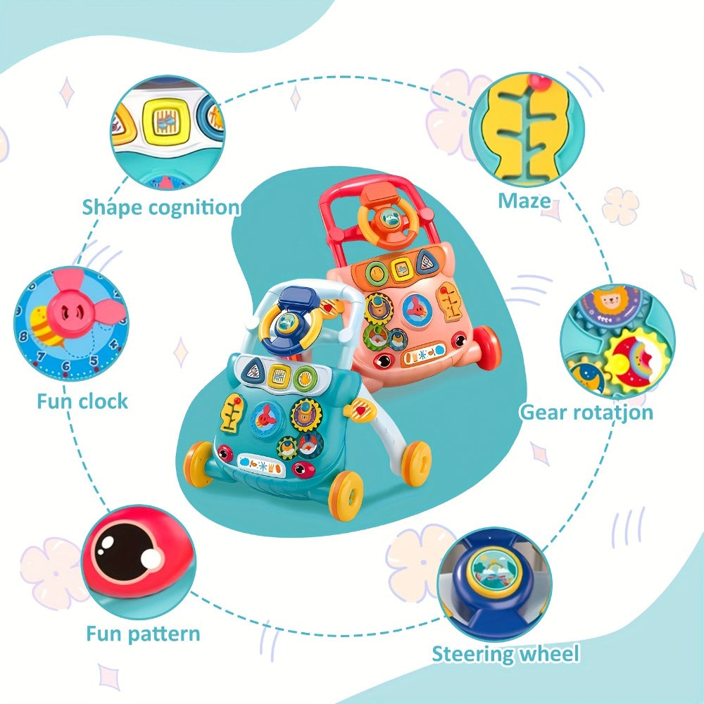 Musical Baby Walker Toy with Anti-Rollover Safety | Multi-Function Sit-to-Stand Activity Center for Early Walking Development, Interactive Learning Push Walker - product image 9
