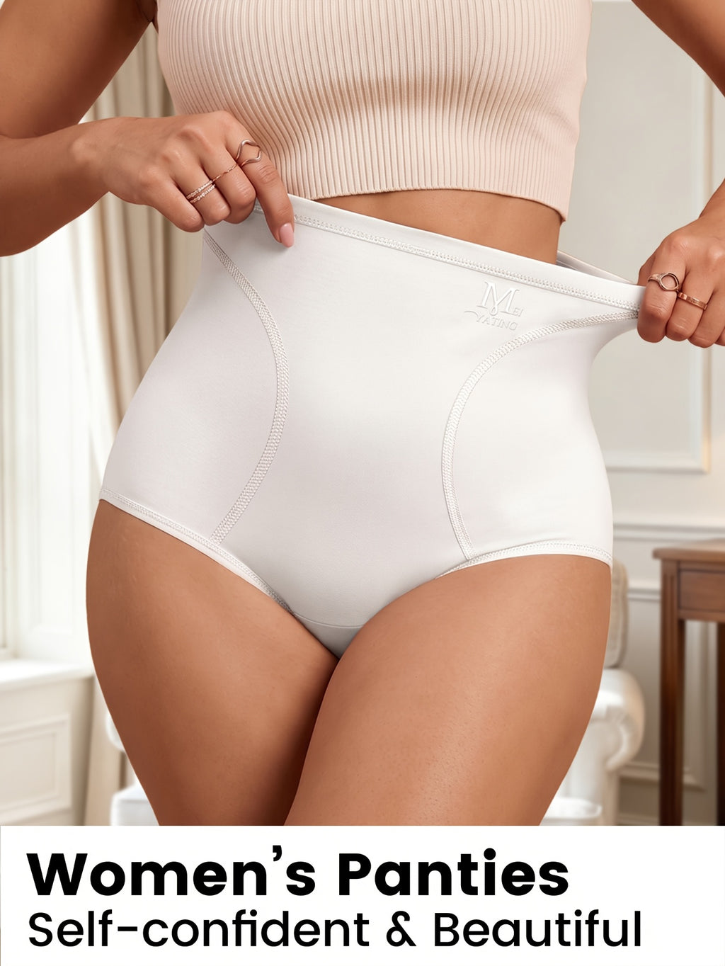 5Pack Plus Size Women's Briefs Extra High Waist Belly Tuck Ice No Marks Women's Panties Briefs Comfortable Fit Body Shaping Buttocks Lift Summer Thin - product image 14