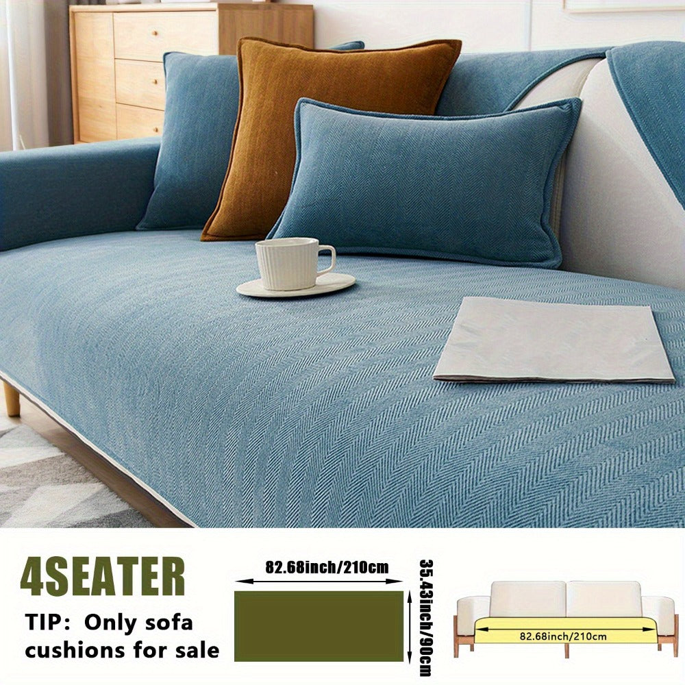 Chenille Ribbed Sofa Cover - Pet Friendly Non-Slip Machine Washable Soft Stretch Slipcover for 1-4 Seater Sectional Sofa Living Room Bedroom Office, 9 Colors - product image 26