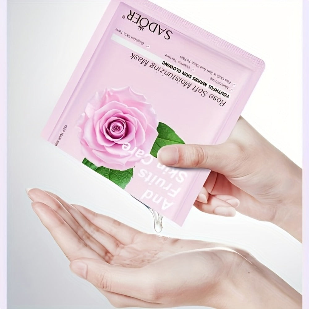 Rose & Fruit Essence Sheet Mask Set 40 Pack – Moisturizing Brightening Face Masks for Dry Dull Skin, Hydrating Skincare Gift for Women, All Skin Types - product image 6