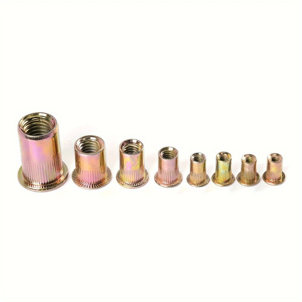 860pcs Rivet Nut Kit SAE UNC Assortment – Zinc Plated Carbon Steel Flat Head Insert Threaded Nuts 7 Sizes with Case for Auto Furniture & Industrial Projects - product image 13