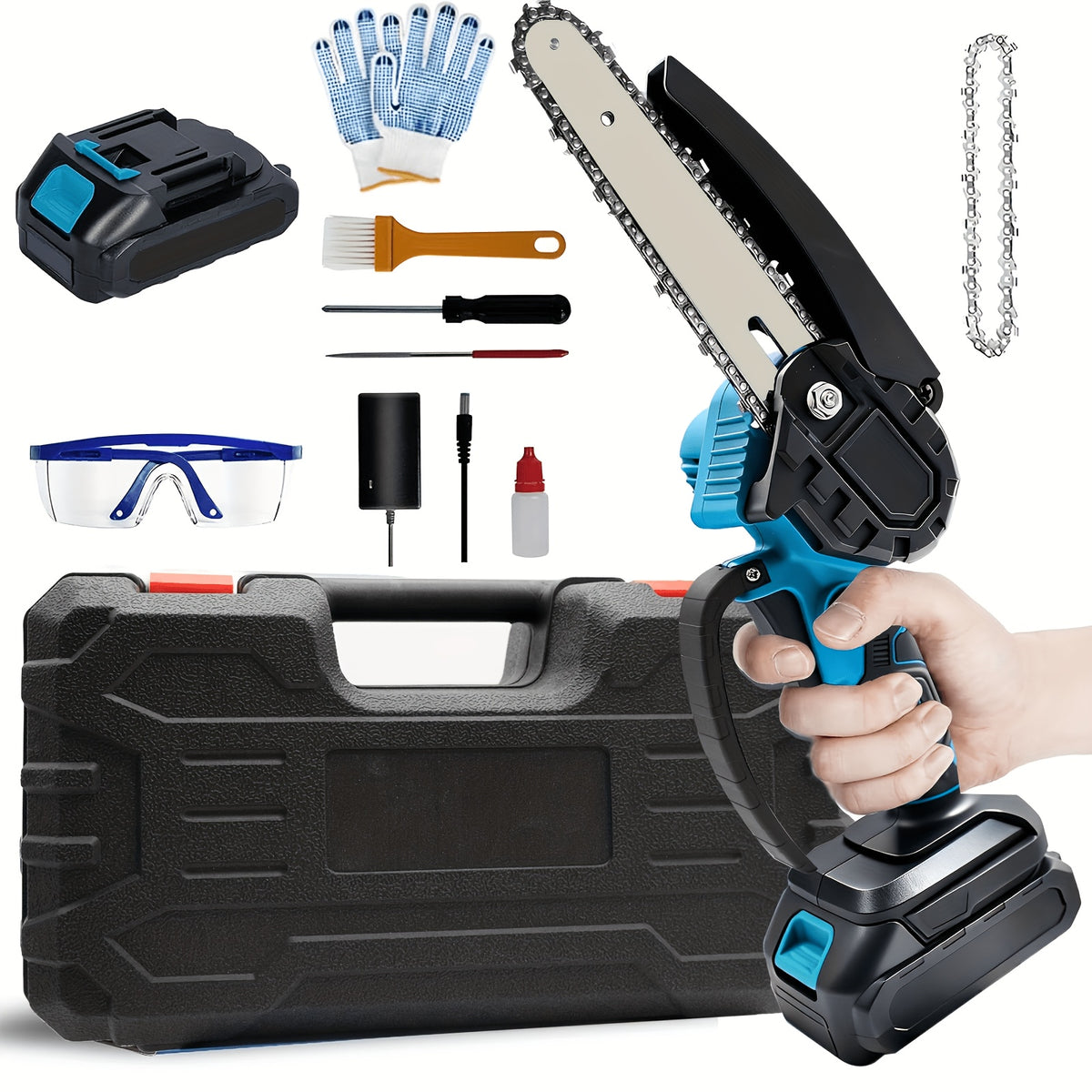 ShinyLink Cordless Mini Chainsaw Suitable for Tree Trimming, 6-Inch Handheld Electric Chainsaw with Battery, Lightweight Portable Chainsaw for Yard Work, Wood - product image 5