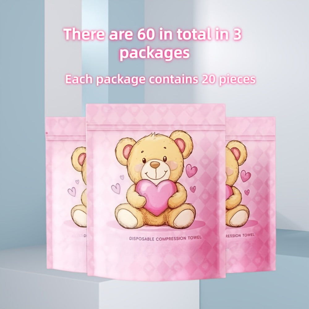 Disposable Face Towels 180 Pcs Soft Thickened Cotton Compressed Cleansing Towel for Women Men All Skin Types Travel Portable Facial Wipes 3 Packs 60 Pcs Each - product image 3