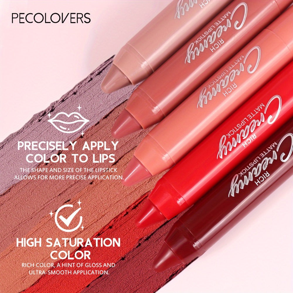 Waterproof Matte Lipstick Pen Set 6PCS with Lip Liner – Long-Lasting Non-Transfer Crayon Formula, Velvety Matte Finish in Nude & Red Shades, Contour Lip Tint Makeup for Women All S - product image 4