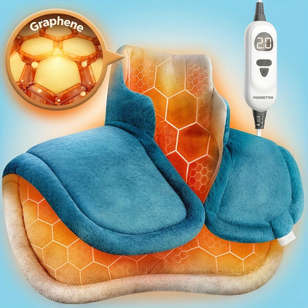 Heating Pad for Neck & Shoulders – 130W Graphene Weighted Electric Pad, 6 Heat Settings, 4 Timers, Auto Shut-Off, Machine Washable - product image 7