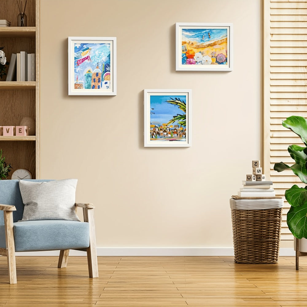 Kids Artwork Frame Front Opening Changeable 8.5x11 Children Art Display Picture Frame Holds 100+ Pieces for Drawing Crafts Photos 2 Pack 4 Pack Wood White - product image 8