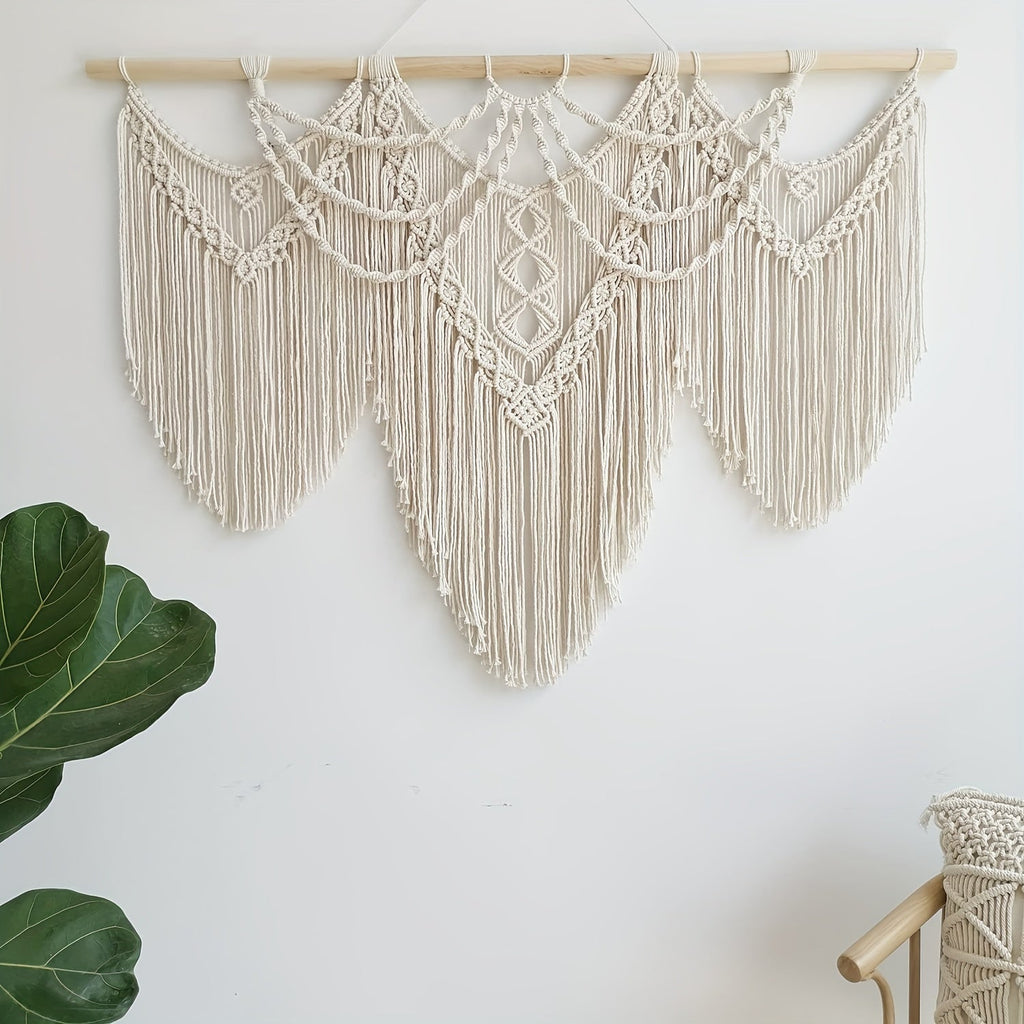 Large Macrame Wall Hanging 43x32 Inch Handmade Bohemian Woven Tapestry Boho Wall Decor for Bedroom Living Room Wedding Party Aesthetic Room Decor Artisan Cotton Rope Wall Art - product image 7
