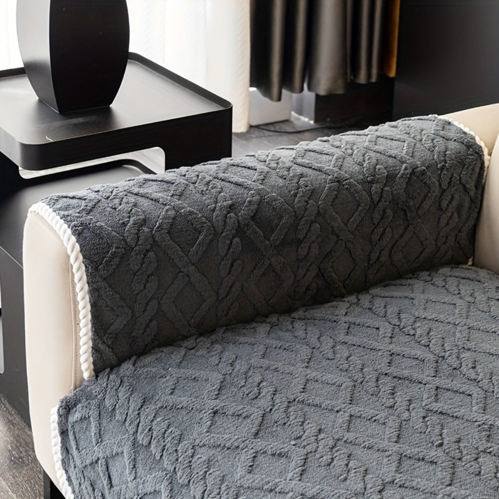 Plush Sofa Cover Couch Cover | Anti-Slip Pet Dog Friendly Velvet Sofa Mat, Single Two Three Four Seat, Backrest Armrest Pillow Cover, Living Room Bedroom Decor - product image 43