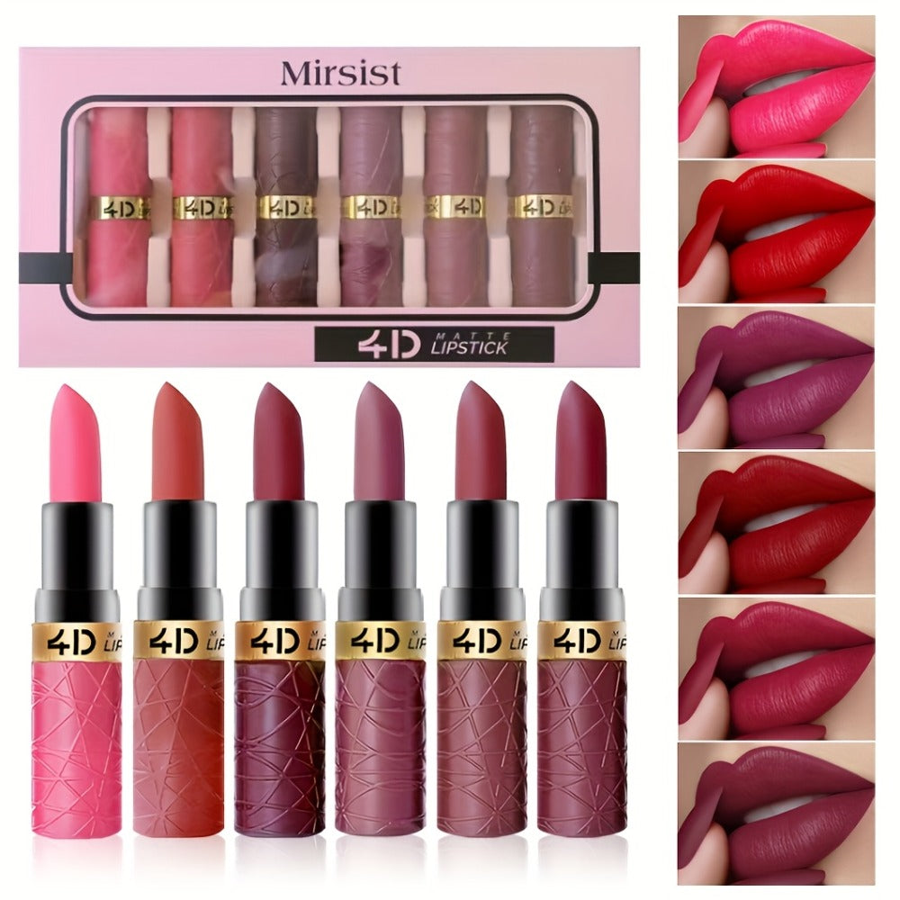 Matte Lip Gloss Set 6 Pcs Long-Lasting – Water-Resistant Non-Sticky Velvety Lip Color with Plant-Based Squalane, Full Coverage Shades for All Skin Tones, Holiday & Valentine Gift S - product image