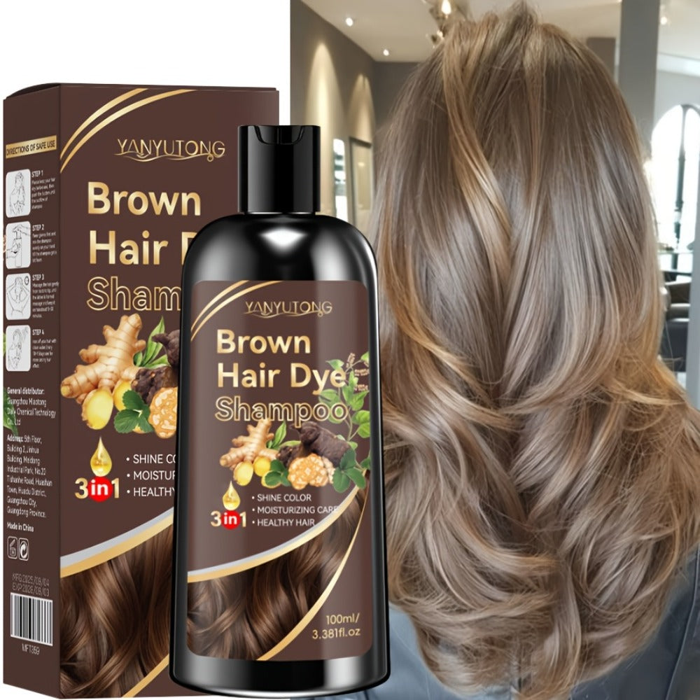 Hair Dye Shampoo Natural Plant Pigments – Fast Gray Hair Coverage in 1 Wash | 3.38oz Travel Size | Black Brown Chestnut Brown | Gentle Moisturizing Color Shampoo for Women & Men - product image 7