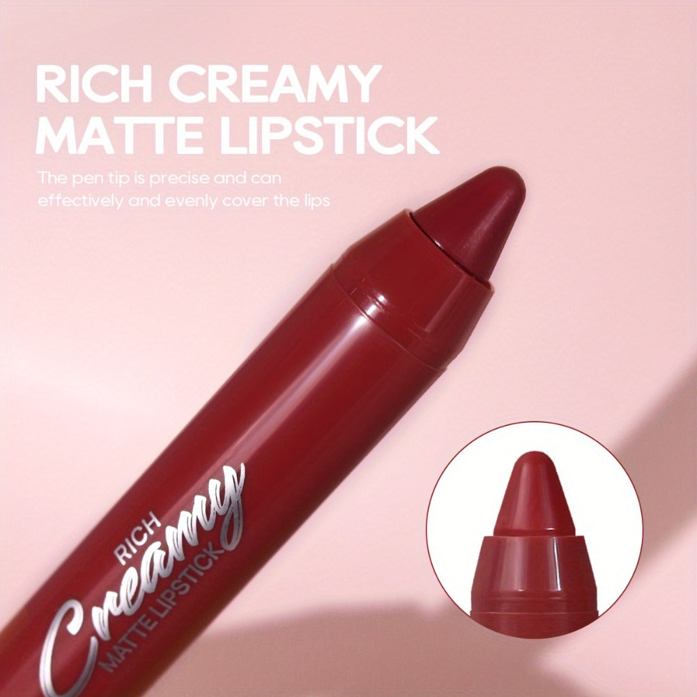 Waterproof Matte Lipstick Pen Set 6PCS with Lip Liner – Long-Lasting Non-Transfer Crayon Formula, Velvety Matte Finish in Nude & Red Shades, Contour Lip Tint Makeup for Women All S - product image 7