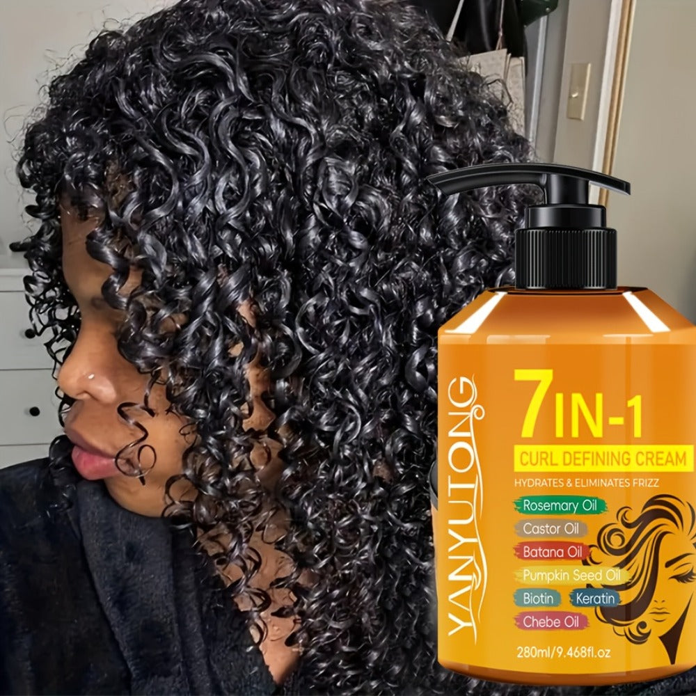 Argan Oil & Rosemary Curling Cream 280ml — 7-in-1 Moisturizing Long-Lasting Hold, Defines Waves & Curls, Naturally Fluffy Frizz-Free Finish for Wavy Curly Coily Hair Women - product image 10