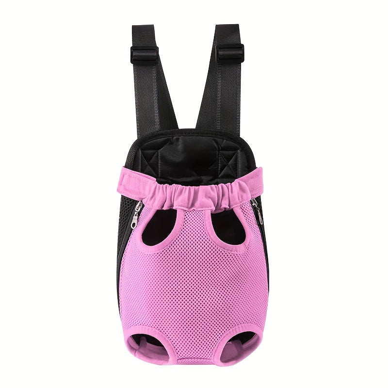 Breathable Mesh Front Chest Bag for Small Pets, Adjustable Portable Dual Carrier for Outdoor Travel Hiking, 5 Colors S/M/L/XL Sizes – Double Pet Carrier Backpack for Two Cats & Dogs