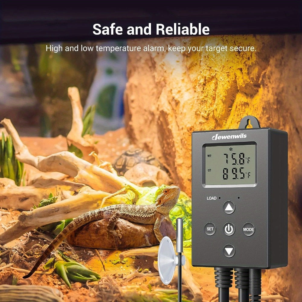 Digital Temperature Controller Thermostat Outlet Heating Cooling Mode 14°F-140°F LCD Display Buzzer Alarm 120V 10A 1200W for Freezer Greenhouse Reptile Aquarium Incubator Home Brew - product image 9