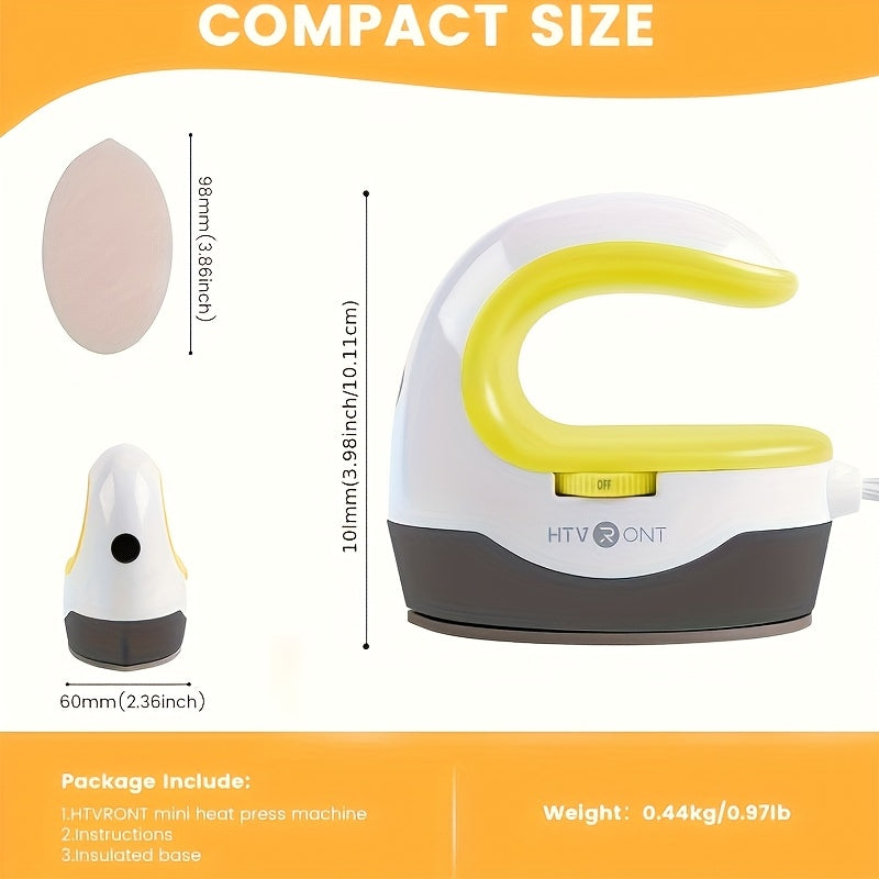 Heat Press Mini Heat Press Machine, Small Heat Press Portable Iron Press Machine for T Shirts, Hats, Heating Transfer Projects (Yellow) - product image 2