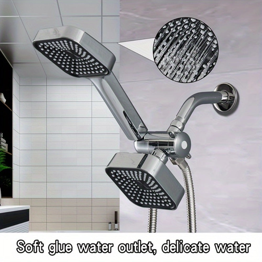 Handheld Shower Head Kit 4 Inch High Flow with Long Hose 3-Way Diverter Dual Purpose Shower Spray Assembly Wall Mount Bathroom Shower Fixtures Silver Black - product image 9