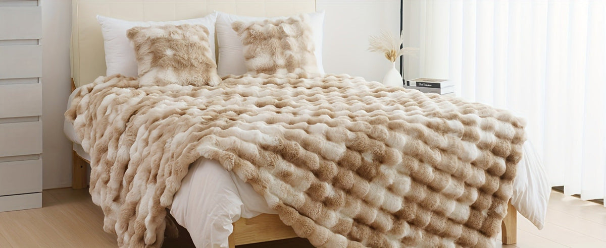 Faux Rabbit Fur Throw Blanket – Ultra-Soft Plush Fleece for Bed, Couch, Sofa & Travel, All Season, 11 Colors, Throw to King Size - product image 30