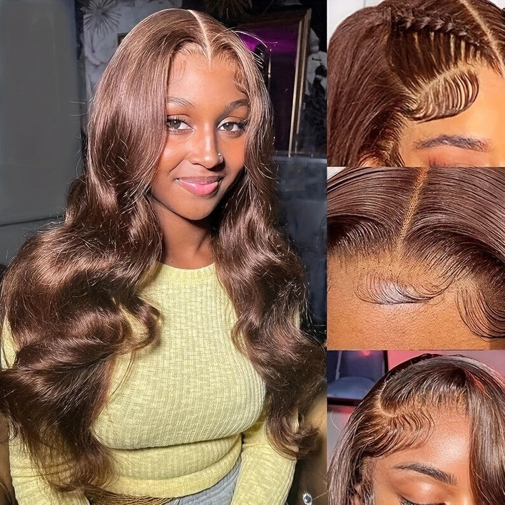 Body Wave Lace Front Wig Synthetic Glueless Heavy Density 26-34 Inch | Dark Brown Red Orange-Red Black Long Wavy Women Daily Wear Party Cosplay - product image 12