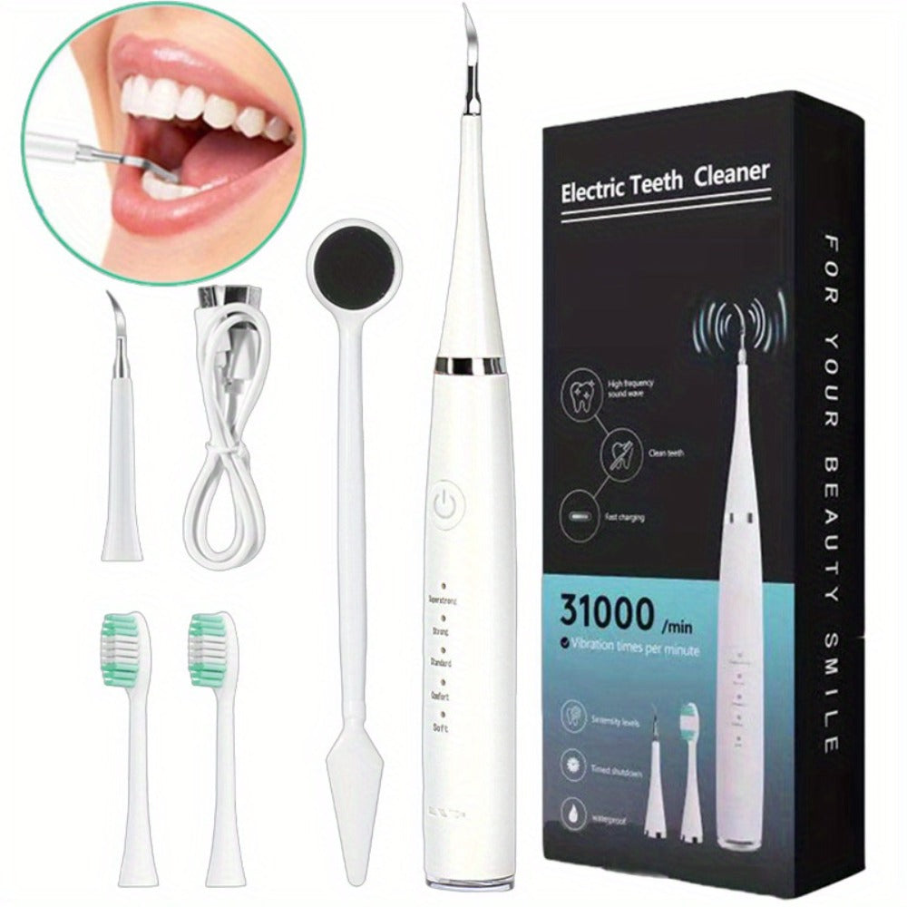 Electric Toothbrush Kit USB Rechargeable - Multi-Accessory Dental Care Set with Travel Case, Replaceable Brush Heads, Portable Oral Hygiene Device for Home & Travel, Gift for Men & - product image
