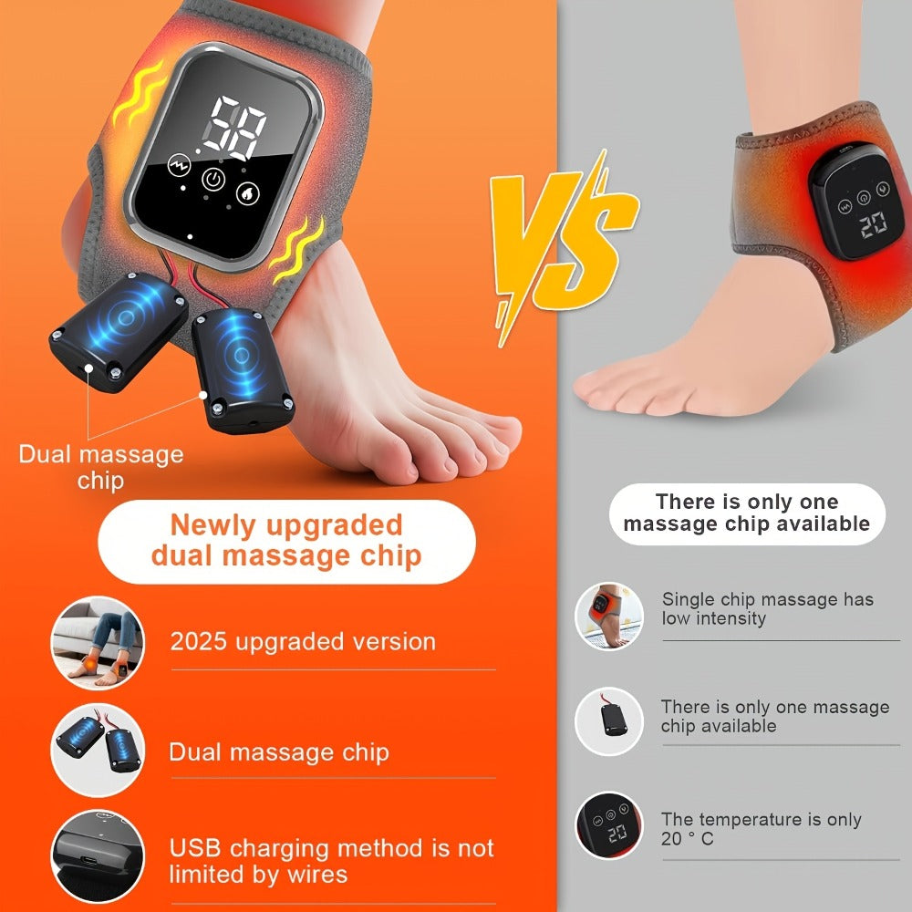 Foot Massager Electric Heated Ankle Wrap | 3 Heat Levels 3 Vibration Modes Touch Screen Timer | Relieves Ankle Pain Plantar Fasciitis Arthritis Muscle Fatigue | Fits Left & Right F - product image 8