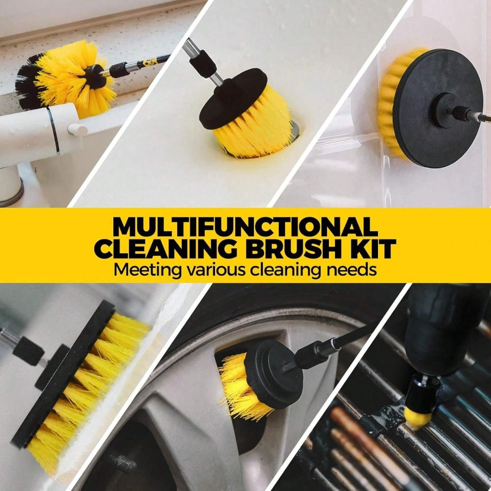Drill Brush Attachment Set 20 Pack Power Scrubber Brushes Scrub Pads Sponge Buffing Pads with Extension Rod for Bathroom Kitchen Car Polishing Tile Grout Cleaning Kit - product image 2