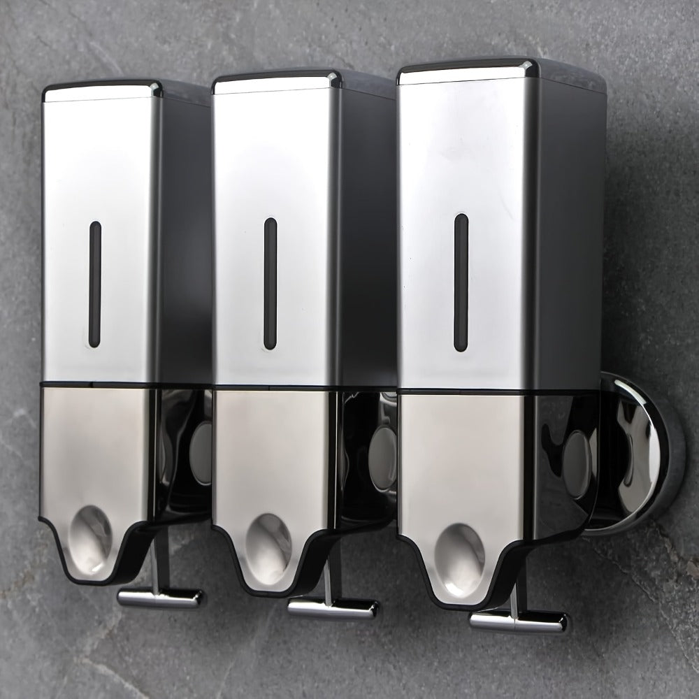 Wall Mounted Soap Dispenser Set 3-Pack No Drill 16.91oz Shampoo Shower Gel Conditioner Dispenser for Bathroom Kitchen - product image 5