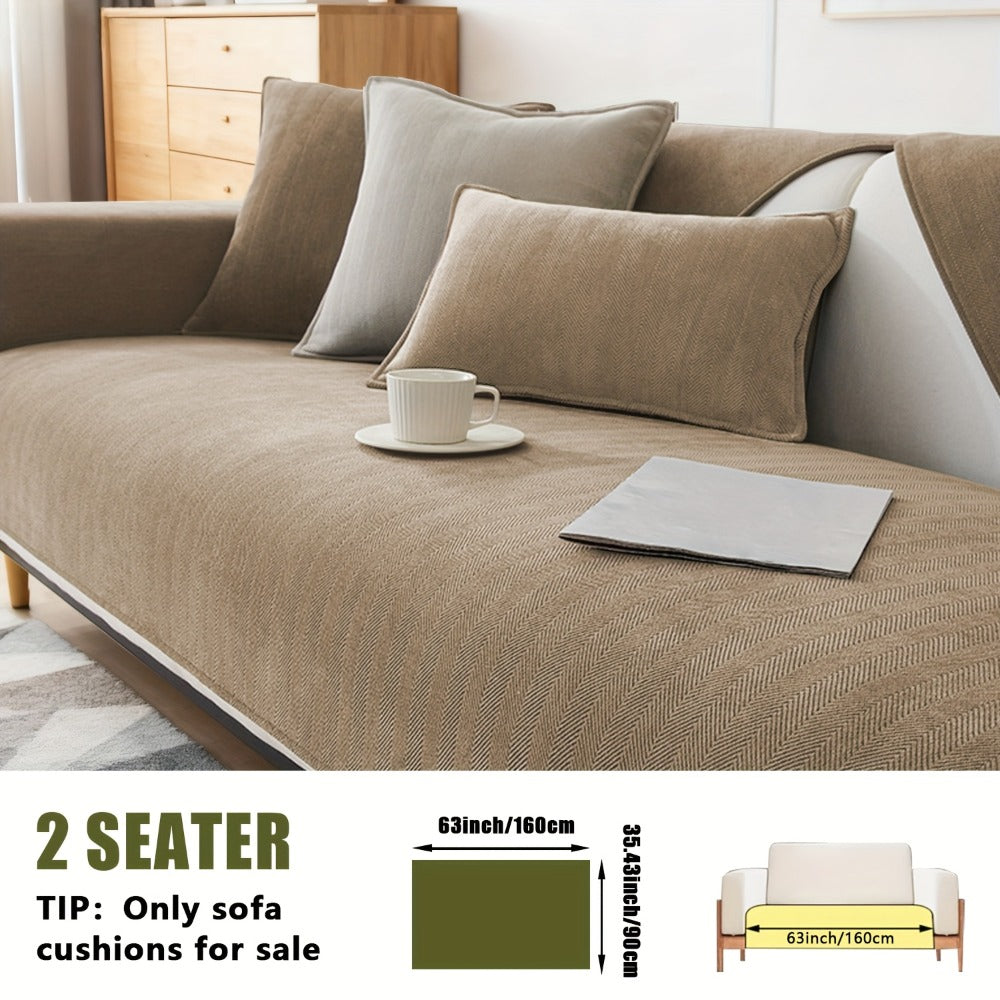 Chenille Ribbed Sofa Cover - Pet Friendly Non-Slip Machine Washable Soft Stretch Slipcover for 1-4 Seater Sectional Sofa Living Room Bedroom Office, 9 Colors - product image 57