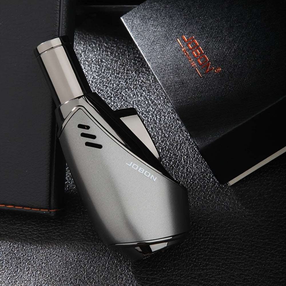 Torch Lighter Refillable Windproof Pocket Lighter with Punch Safety Lock High-Pressure Jet Flame Igniter for Cigar Candle Charcoal BBQ Cool Gift for Men Silver Gift Box - product image 7