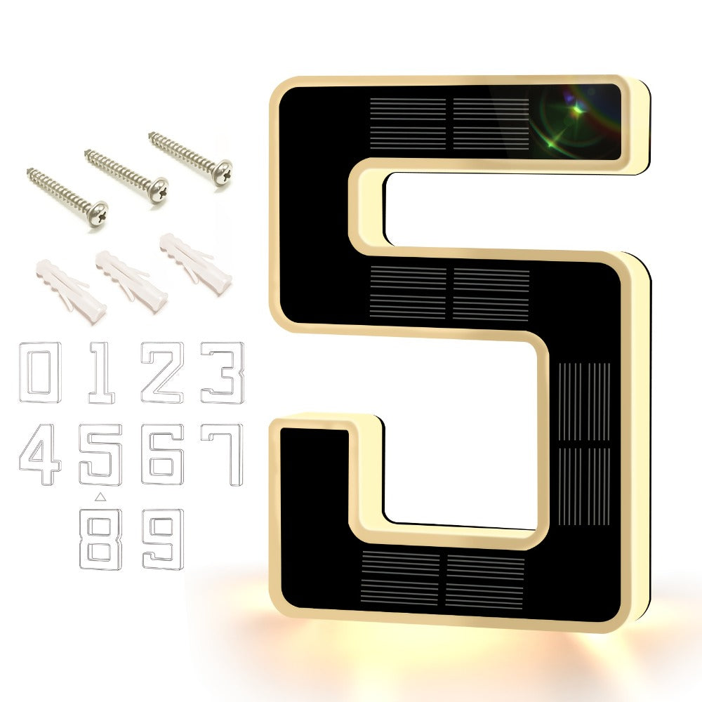 LED Solar House Number Light 6.7 Inch Wall Mounted – Smart Sensor Illuminated Address Number for Home Decor, No Wiring Energy-Saving Solar Powered Outdoor Light - product image 10