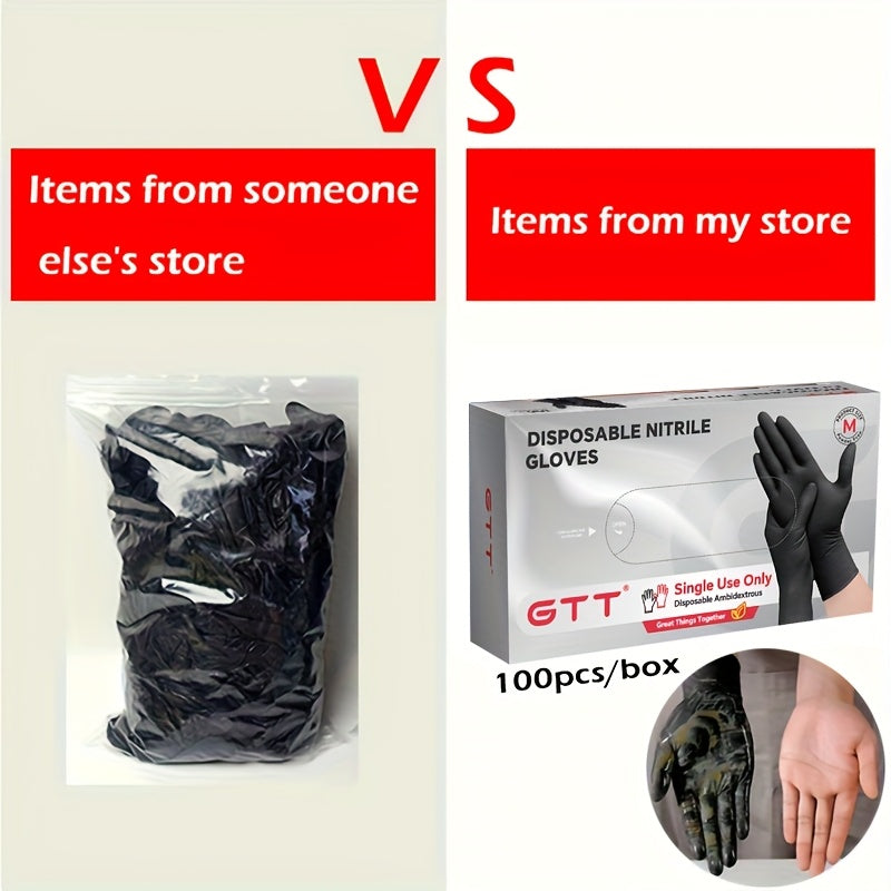 Black Nitrile Disposable Gloves, 200 Count Packaging, 6 Mils Thickness, Flexible and Form-Fitting, Chemical, Grade -Free, Maintenance Team Use