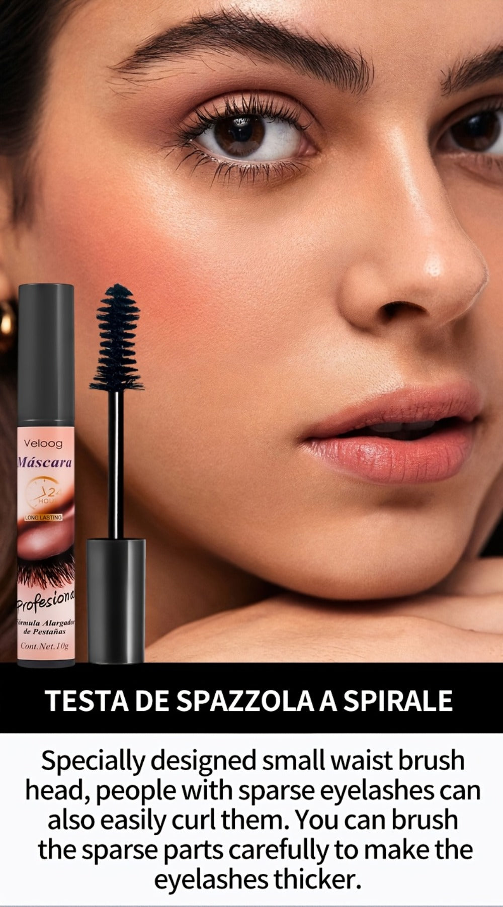Waterproof Mascara Set 3 Piece — Lengthening Volumizing Curling Lash Mascara with Sea Urchin Spiral Conical Brush Heads, Long-Lasting Smudge-Proof Sweatproof Eye Makeup for Women - product image 15