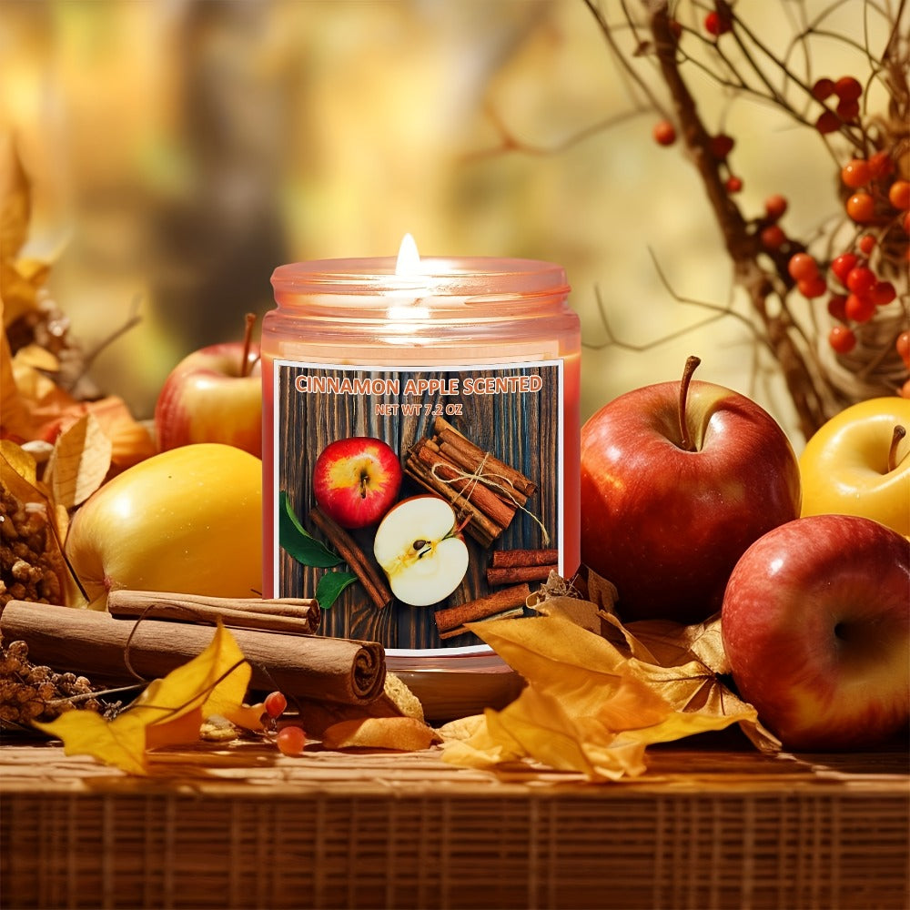 Scented Candle Soy Wax – Pumpkin & Apple Cinnamon Fall Autumn Jar Candle, 7.2oz 50+ Hour Burn, Cozy Home Fragrance Gift for Women & Men, Friends, Family & Coworkers, Christmas & Va - product image 6