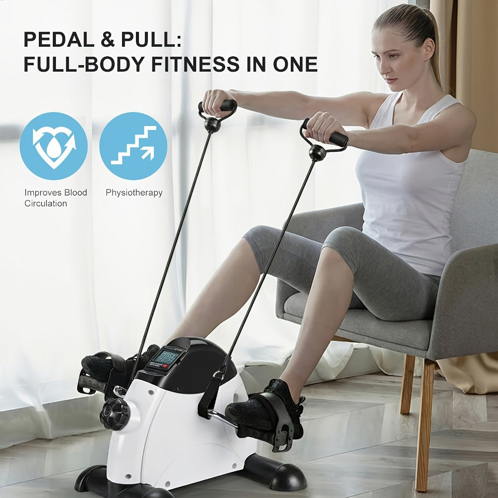 Portable Elliptical Trainer Mini Exercise Bike Under Desk Pedal Exerciser LCD Display 8 Resistance Levels Silent 350lb Capacity Arm Leg Training for Home Office Seniors - product image 12