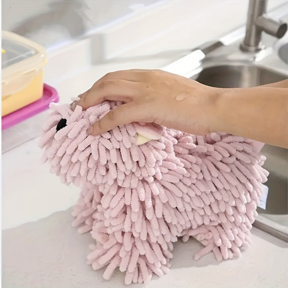 Cute Puppy Hand Towel Wall-Hanging Kitchen Bathroom Towel – Soft Absorbent Cartoon Dog Decorative Cloth 150g/㎡ - product image 7