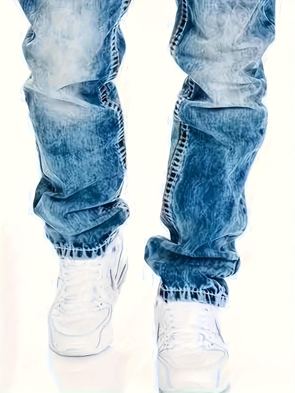 American Snowflake Washed Men's Jeans, Fashionable and Versatile Straight Pants, Elastic Jeans Suitable for All Seasons Pantalones Para Hombres Mens Clothes - product image 8