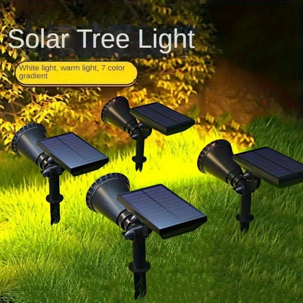 Solar Landscape Lights 2-in-1 Wall & Ground – Independent Adjustable Solar Panel Auto On/Off | 8 Color Modes Outdoor Solar Spotlight for Garden, Driveway, Sidewalk & Pool Area | IP - product image