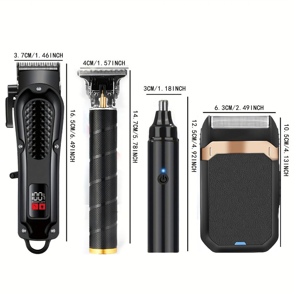 Multi-Piece Hair Clipper Kit for Men – USB Rechargeable Cordless Electric Trimmer Set, 2-Piece & 4-Piece Home Travel Barber Tool, Black Blue Gold Grooming Gift - product image 6